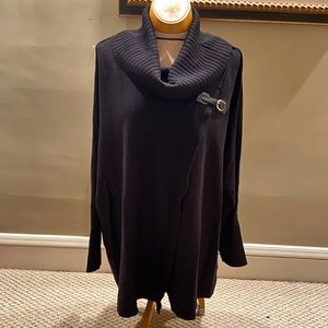 Black Cowl Neck Poncho